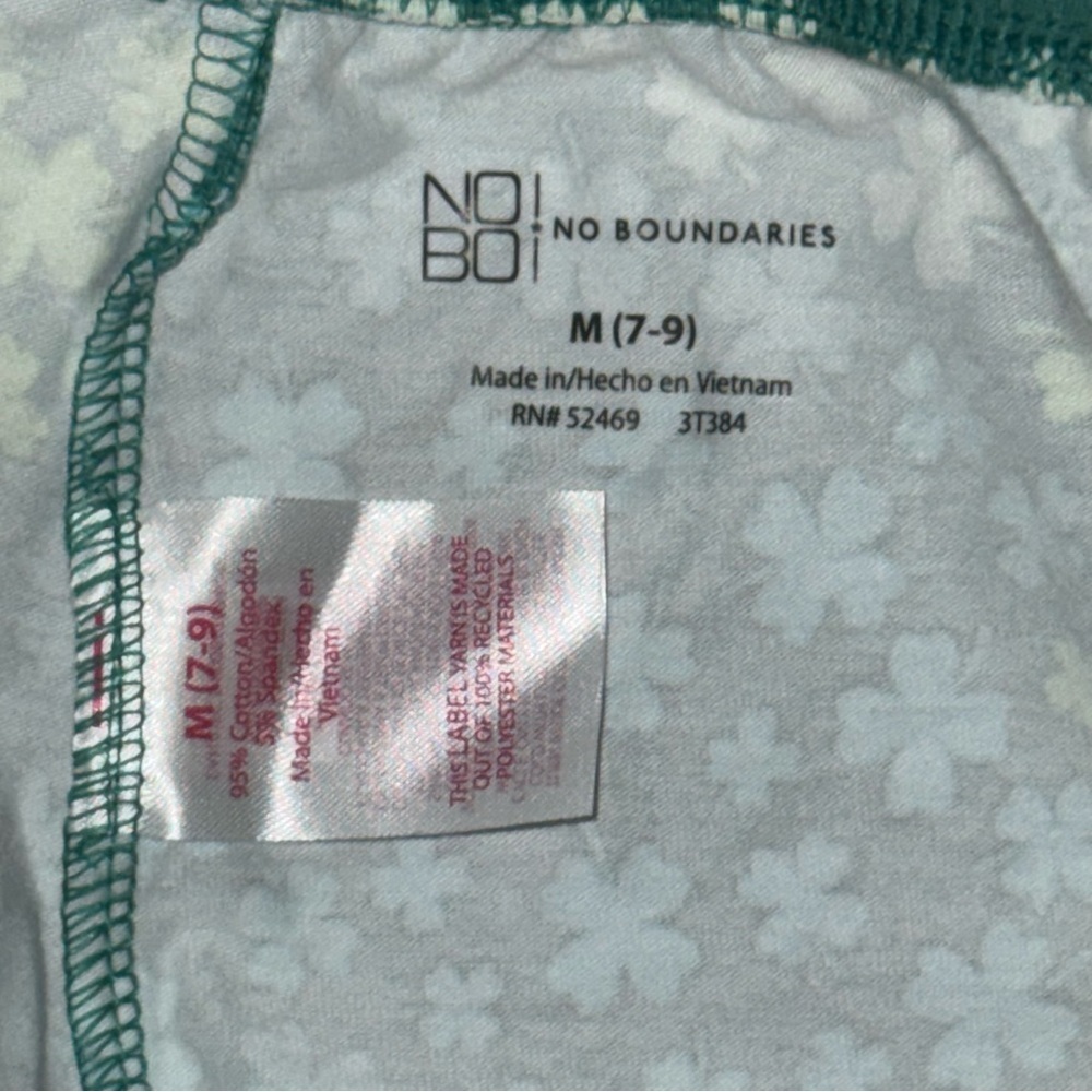 No Boundaries St Patrick’s Day Shamrock Leggings Juniors M 7-9 Green LOT Of 2 - Picture 10 of 15